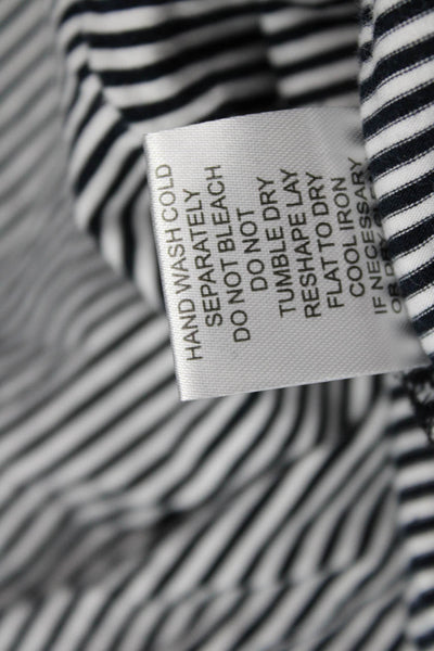 Neiman Marcus Women Jersey Tunic V-Neck Striped Black 3/4 Sleeve Size M