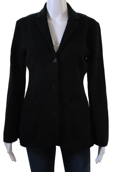 J Crew Womens Collar Three Button Long Sleeve Blazer Jacket Black Size S