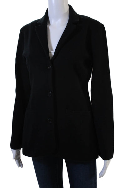 J Crew Womens Collar Three Button Long Sleeve Blazer Jacket Black Size S