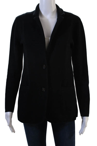 J Crew Womens Cotton One Button Long Sleeve Blazer Jacket Black Size XS