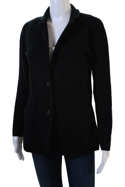 J Crew Womens Cotton One Button Long Sleeve Blazer Jacket Black Size XS