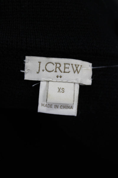 J Crew Womens Cotton One Button Long Sleeve Blazer Jacket Black Size XS