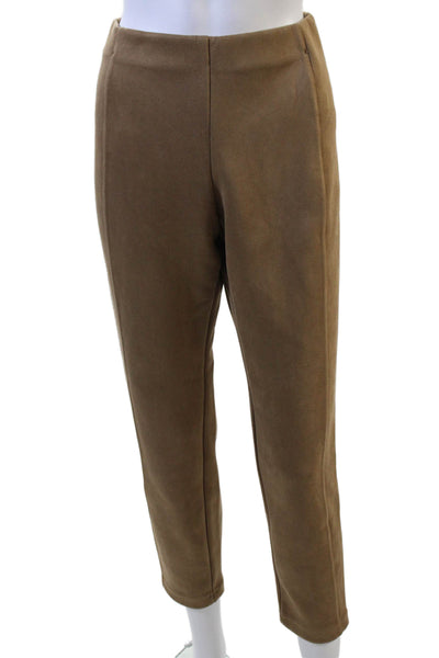 T Tahari Women Ankle Cropped Dress Pants Brown 90%Poly Size M