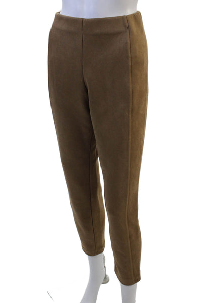 T Tahari Women Ankle Cropped Dress Pants Brown 90%Poly Size M