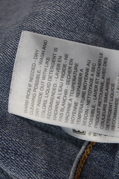 Levi's Women Cropped Straight Jeans Blue High Rise Button Fly Size 32