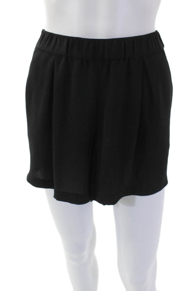 BCBGMAXAZRIA Women's Pull-On Pleated Front Casual Shorts Black Sze L