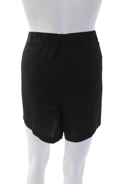 BCBGMAXAZRIA Women's Pull-On Pleated Front Casual Shorts Black Sze L