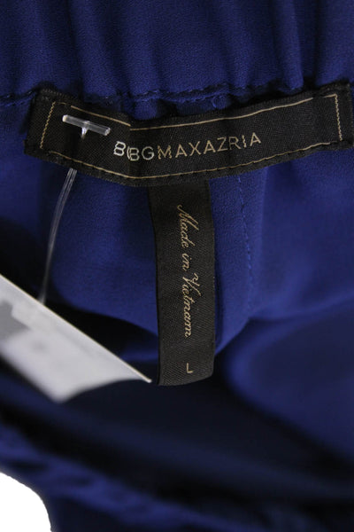BCBGMAXAZRIA Women's Pull-On Pleated Front Casual Shorts Blue Size L