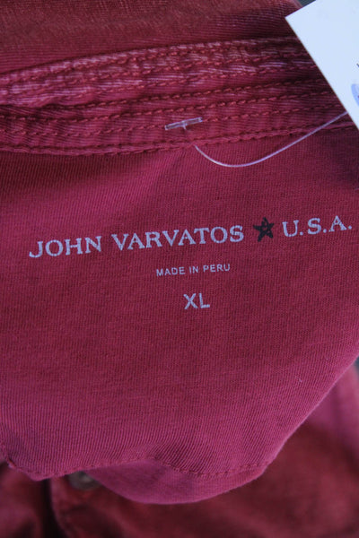 John Varvatos Star USA Mens Polo Shirt Red Size XL
