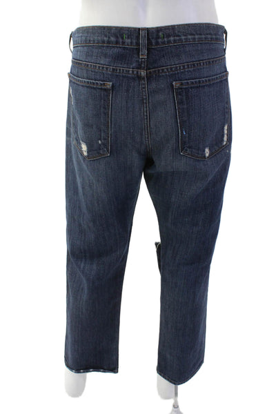 J Brand Unisex Cropped Jeans Dark Blue Button 100% Cotton Size 32