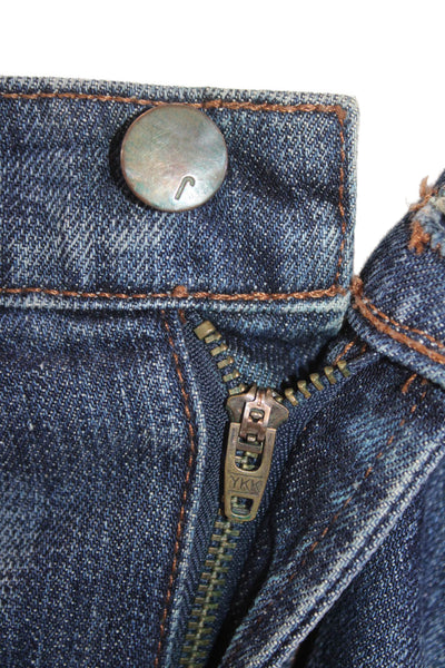 J Brand Unisex Cropped Jeans Dark Blue Button 100% Cotton Size 32