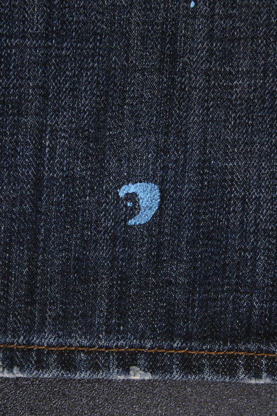 J Brand Unisex Cropped Jeans Dark Blue Button 100% Cotton Size 32