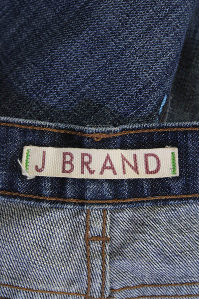 J Brand Unisex Cropped Jeans Dark Blue Button 100% Cotton Size 32