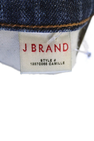 J Brand Unisex Cropped Jeans Dark Blue Button 100% Cotton Size 32