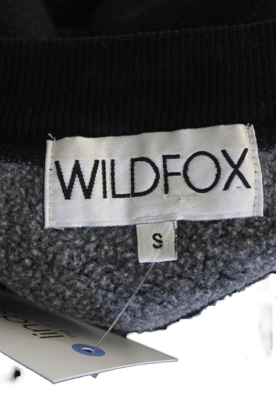 Wildfox Womens V-Neck Pullover Sweatshirt Black Graphic Quotes Size S