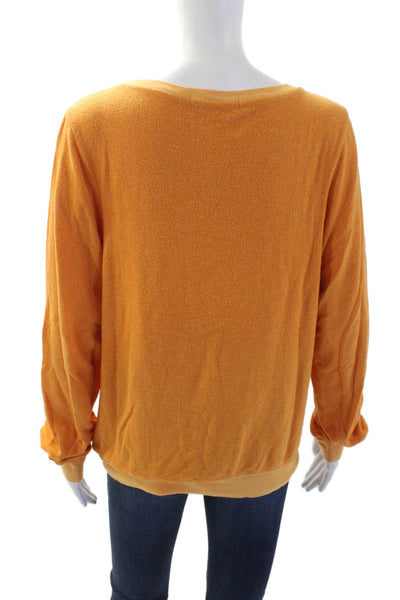 Wildfox Women Pullover Sweatshirt Orange Rainbow Graphic Print Size S