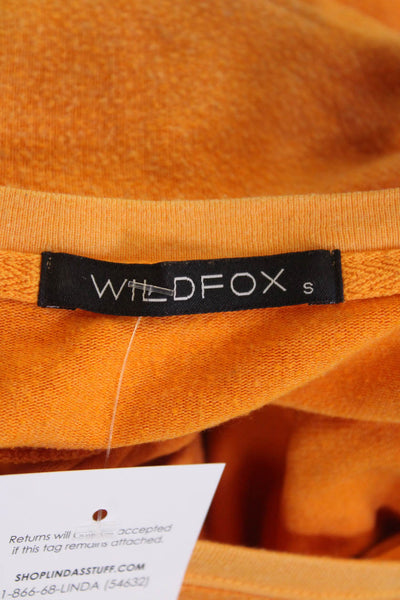 Wildfox Women Pullover Sweatshirt Orange Rainbow Graphic Print Size S