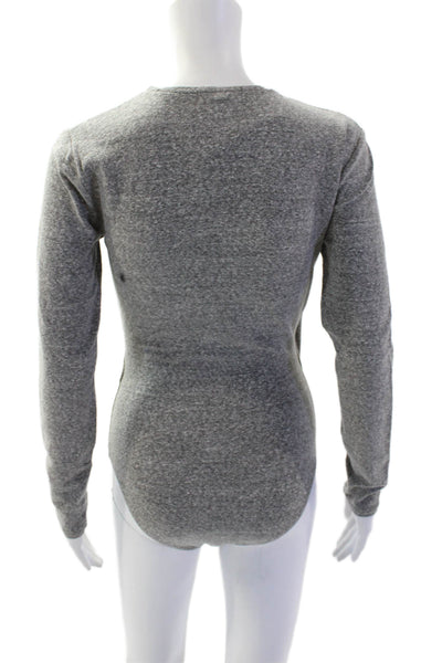 Madewell Womens Jersey V-Neck Long Sleeve Top Gray Size M