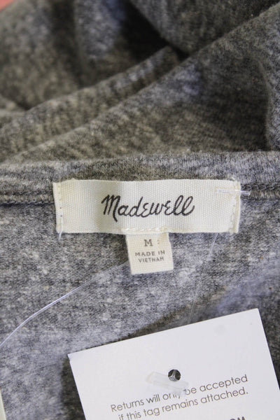 Madewell Womens Jersey V-Neck Long Sleeve Top Gray Size M