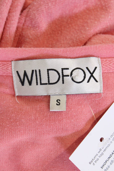 Wildfox Womens Pink Pullover Sweatshirt Animal Graphic Round Neck Size S