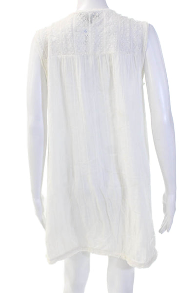 Michael Stars, Women A-Line Dress White Scoop Neck Sleeveless Cotton Size M