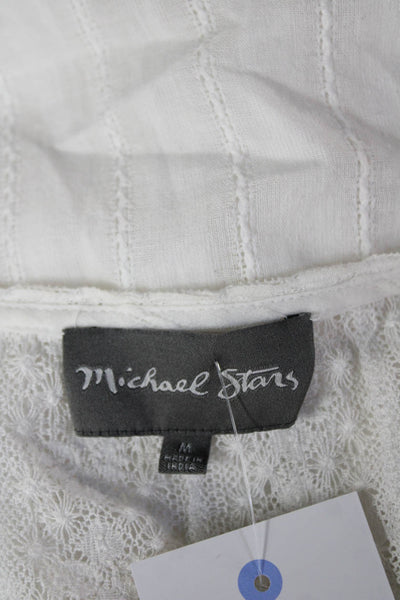 Michael Stars, Women A-Line Dress White Scoop Neck Sleeveless Cotton Size M