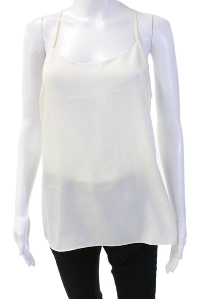 J Crew Womens White Sleeveless Camisole Round Neck 100% Polyester Size 6