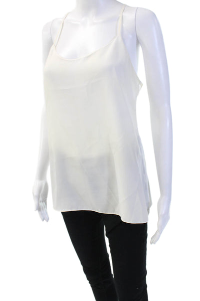 J Crew Womens White Sleeveless Camisole Round Neck 100% Polyester Size 6