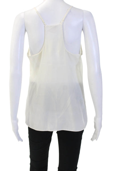J Crew Womens White Sleeveless Camisole Round Neck 100% Polyester Size 6