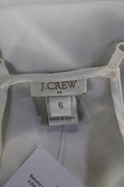 J Crew Womens White Sleeveless Camisole Round Neck 100% Polyester Size 6