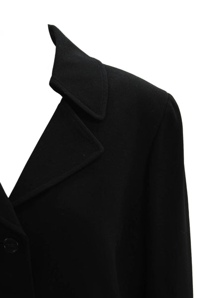 Ellen Tracy Women Classic Black Collared Button Blazer Long Sleeve Size 16