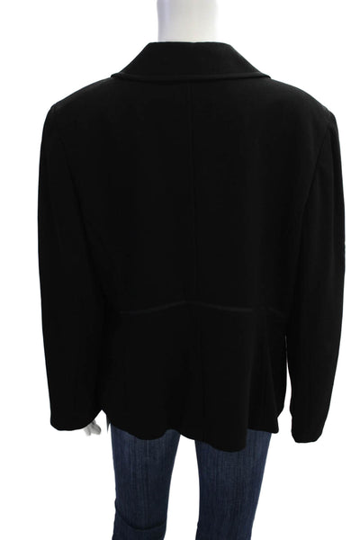 Ellen Tracy Women Classic Black Collared Button Blazer Long Sleeve Size 16