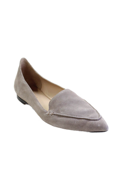 M.Gemi Women's Sacchetto Pointed Toe Suede Slip-On Flat Shoe Gray Size 40.5