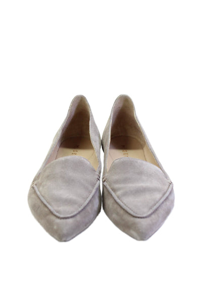 M.Gemi Women's Sacchetto Pointed Toe Suede Slip-On Flat Shoe Gray Size 40.5