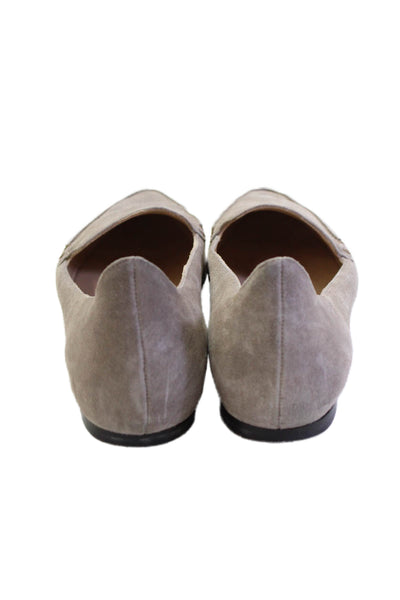 M.Gemi Women's Sacchetto Pointed Toe Suede Slip-On Flat Shoe Gray Size 40.5