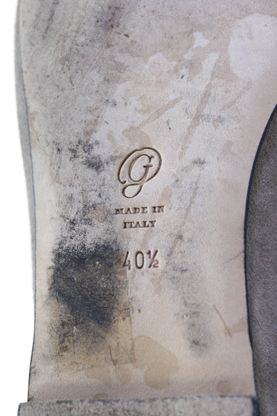 M.Gemi Women's Sacchetto Pointed Toe Suede Slip-On Flat Shoe Gray Size 40.5