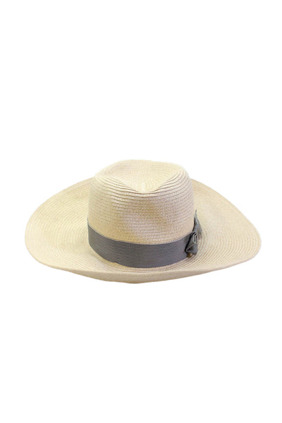 J. Mclaughlin Women's Straw Wide Brim Panama Hat Beige One Size
