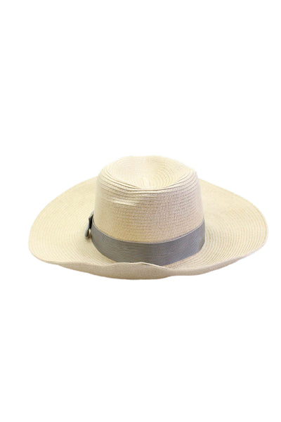 J. Mclaughlin Women's Straw Wide Brim Panama Hat Beige One Size