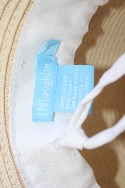 J. Mclaughlin Women's Straw Wide Brim Panama Hat Beige One Size