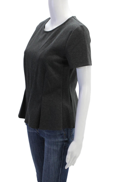 J Crew Womens Dark Gray Round Neck Short Sleeve Blouse Size S