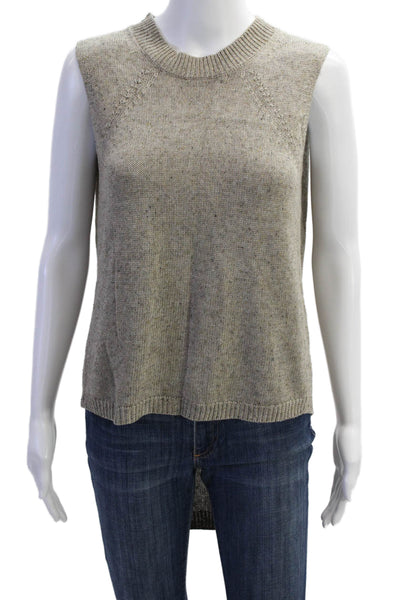 Brochu Walker Women Gray Sleeveless Crewneck Sweater Vest Size S