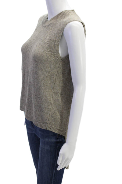 Brochu Walker Women Gray Sleeveless Crewneck Sweater Vest Size S