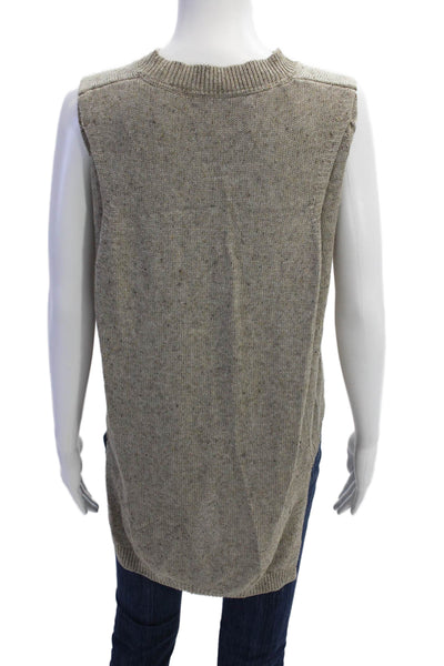 Brochu Walker Women Gray Sleeveless Crewneck Sweater Vest Size S