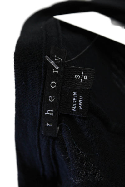 Theory Womens Black Cotton Tunic Round Neck 3/4 Sleeve Size S