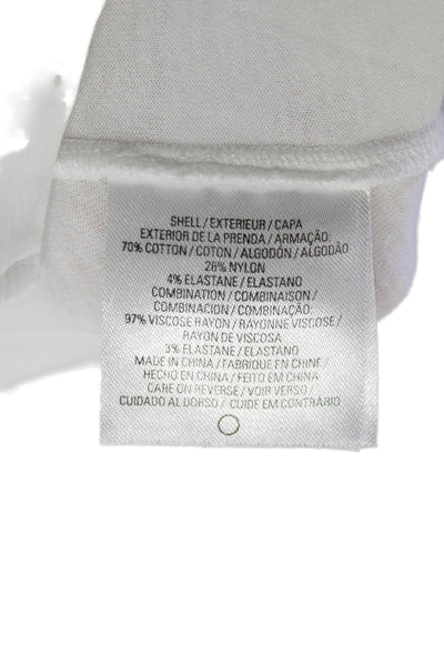 Tahari Women Collared Long Sleeve White Button-Up Blouse Size S