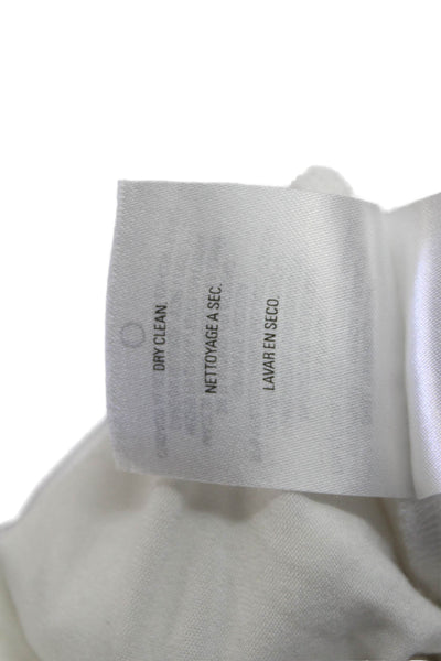 Tahari Women Collared Long Sleeve White Button-Up Blouse Size S