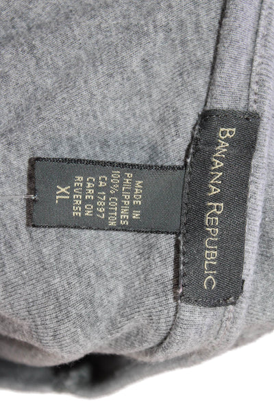 Banana Republic Women Gray Cotton Basic Jersey Tank Crew Neck Sleeveless Size XL