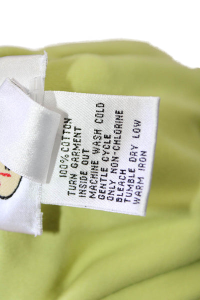 Talbots Women Green Cotton Short Sleeve Round Neck Basic T-Shirt Size L