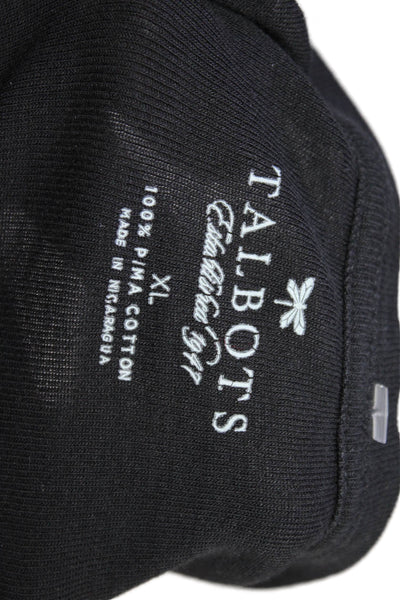Talbots Women Black Jersey Pima Cotton Short Sleeve T-Shirt Size XL
