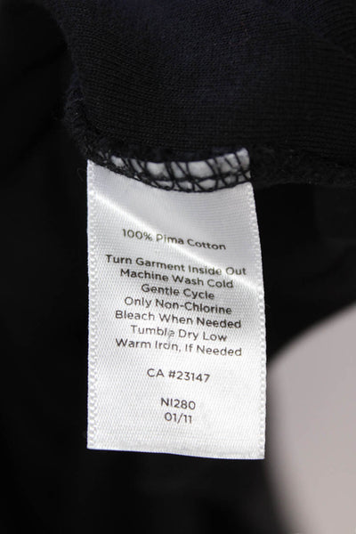 Talbots Women Black Jersey Pima Cotton Short Sleeve T-Shirt Size XL